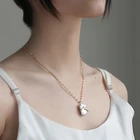Женское Ожерелье с квадратным жемчугом, цепочка для пар