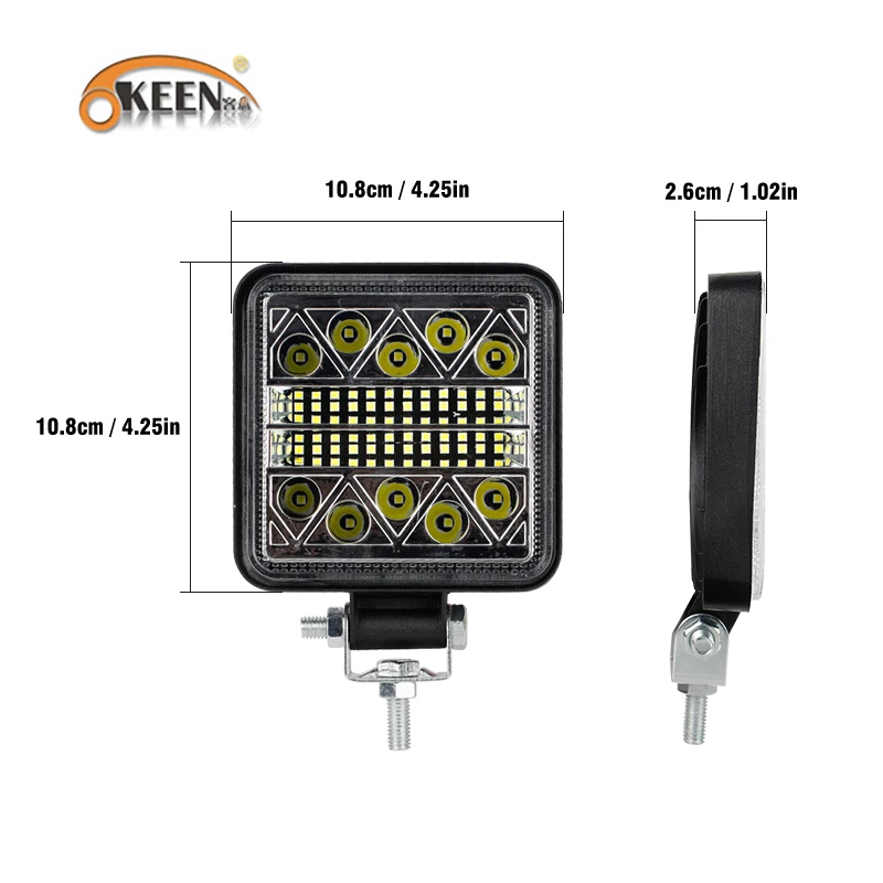 OKEEN 4 дюйма 102W светодиодный рабочий светильник s для тракторов стробоскопа 12V 24V Светодиодный светильник offroad светодиодные панели для 4x4 4DW Truckcar внедорожник светодиодный рабочий светильник