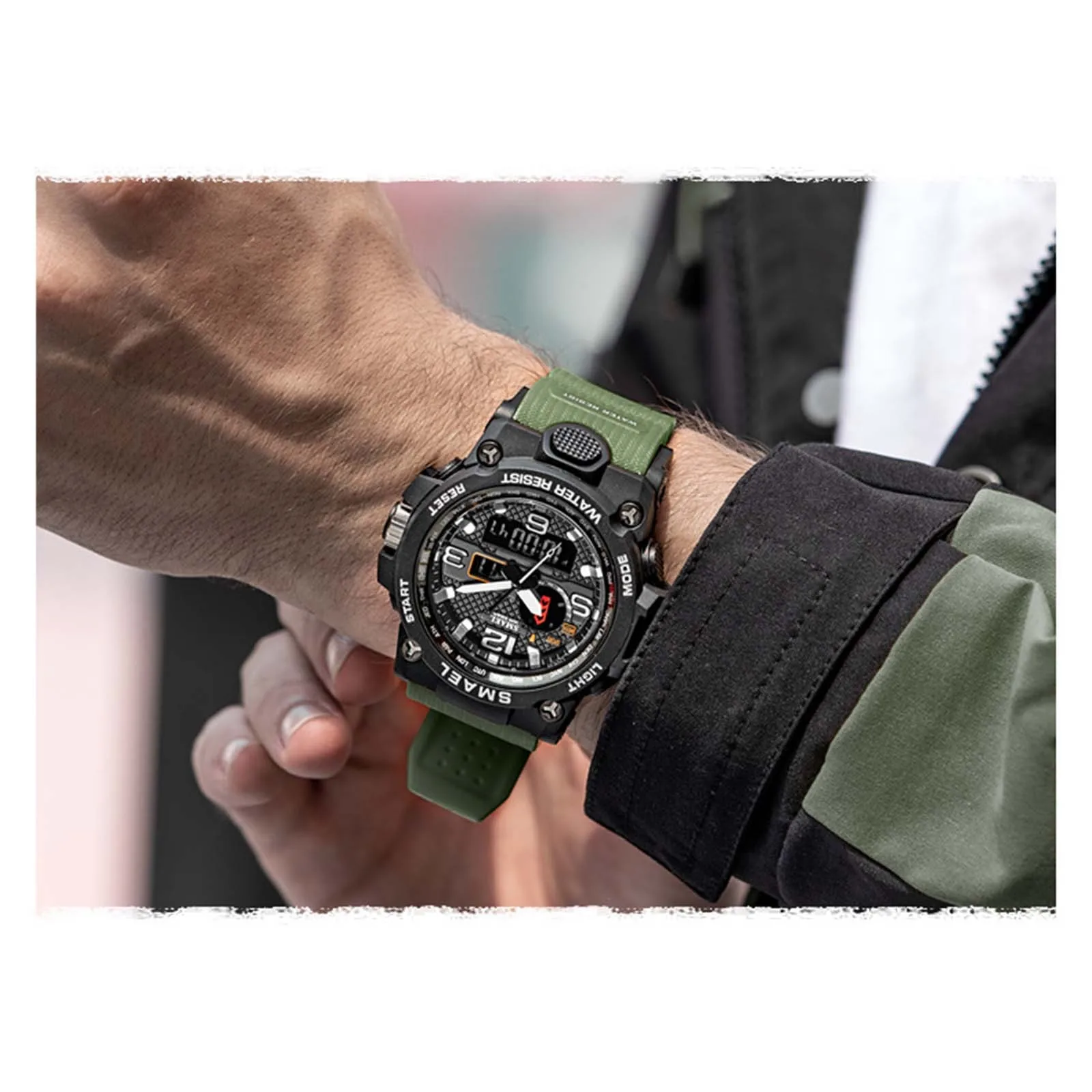 Модные мужские уличные многофункциональные часы хронограф в стиле милитари