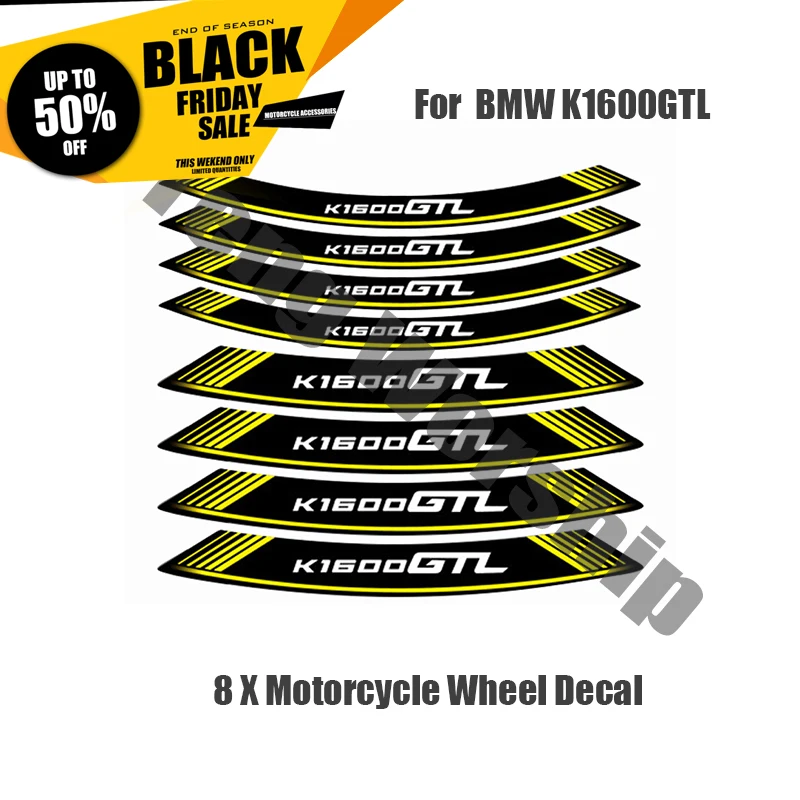 

8 X наклейки на шины для мотоциклов, креативные наклейки с толстыми краями и внешним ободом для BMW K1600GTL k1600 gtl, персонализированные фотонаклей...
