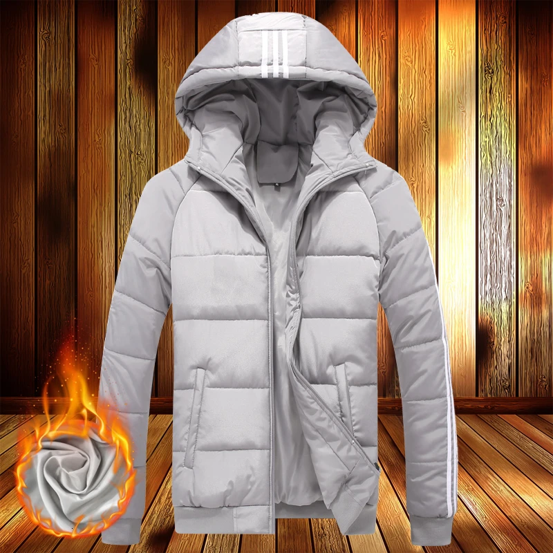 

Мужские парки теплая утолщённая Мужская куртка Пальто 2019 зимняя мужская куртка с капюшоном с длинным рукавом пальто свободного покроя спло...