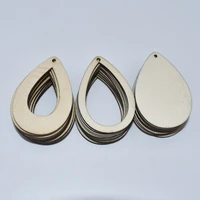 10pcs per bag laser cut original wooden teardrop blanks jewelry shapes unfinished earring pendant