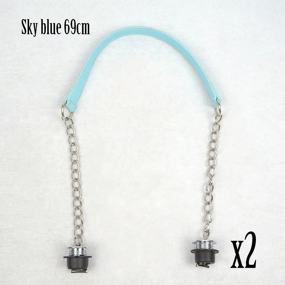 sky blue Новинка, TANQU, 1 пара серебряных коротких толстых цепей Obag с металлическим напылением и винтом для сумки, женская сумка через плечо - Цвет: sky blue