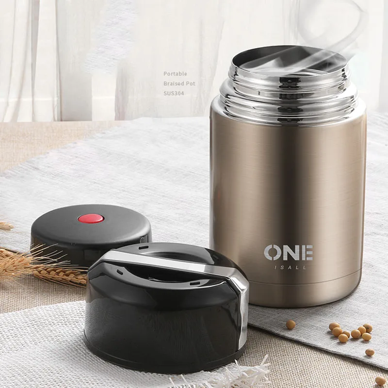 Ланч бокс изолированный баррель изоляционный горшок Beaker clame Pot 304 Нержавеющая