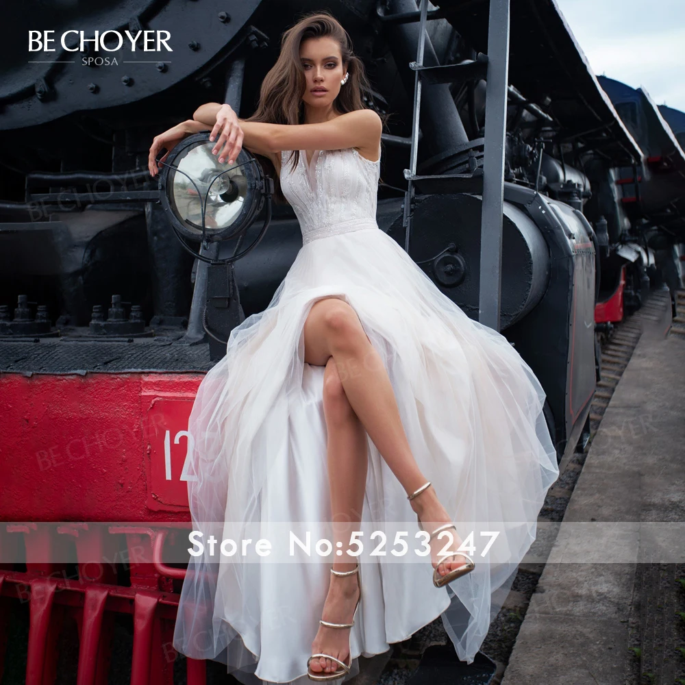 Vestido De Noiva с v образным вырезом и аппликацией свадебное платье без рукавов