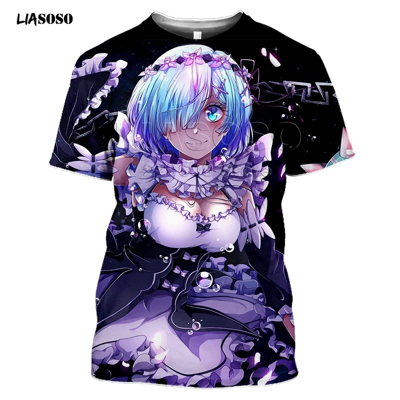 LIASOSO новинка 3D принт для женщин и мужчин аниме Re:zero Rem Ram Милая футболка девочек
