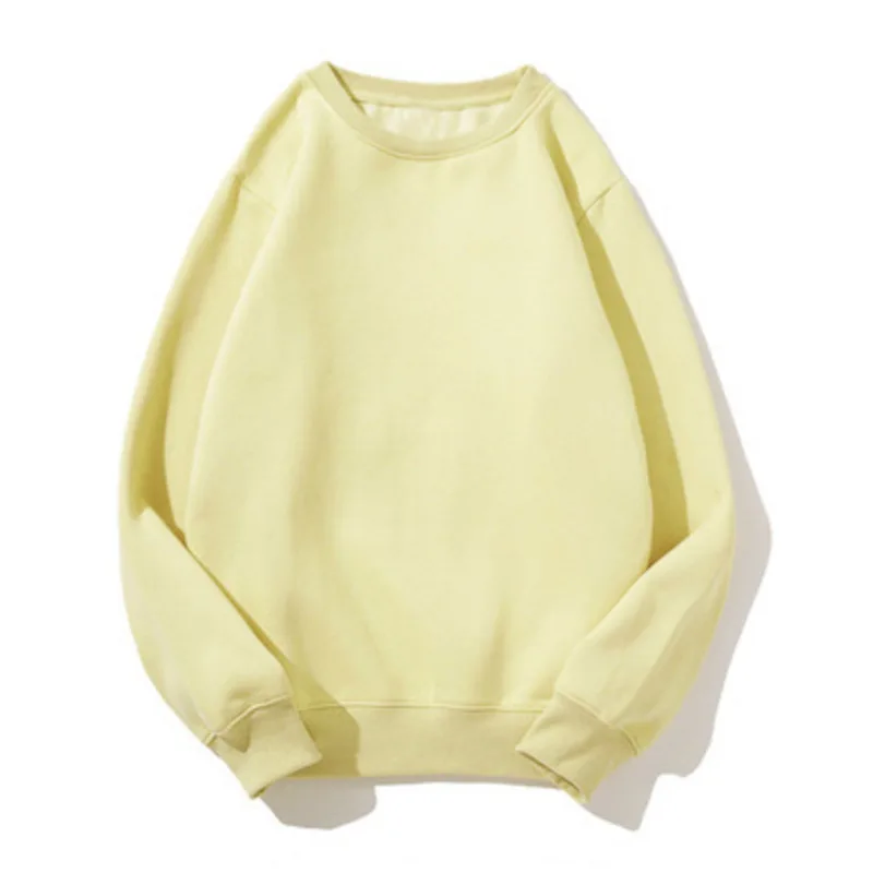 

2021 European Winter New Fashion Style Plus Velvet Thick Korean Solid Color Ladies Round Neck Sweater Splicing Casual Hedging