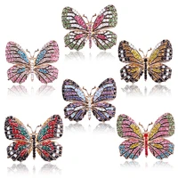popular korean fashion colorful rhinestone alloy plated butterfly starfish animal brooch female accessories cartoon brooch