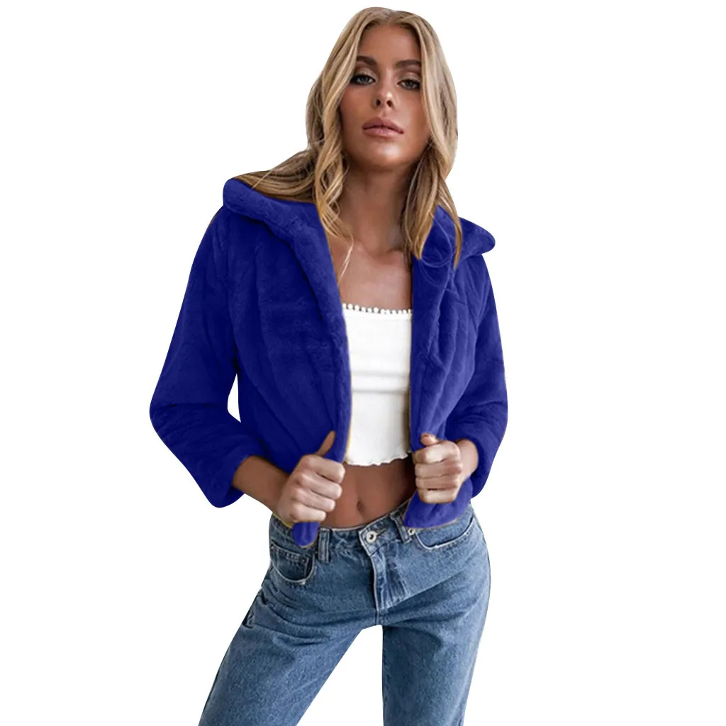 KANCOOLD Женская Зимняя мода с длинным рукавом отворотом пушистая Сексуальная