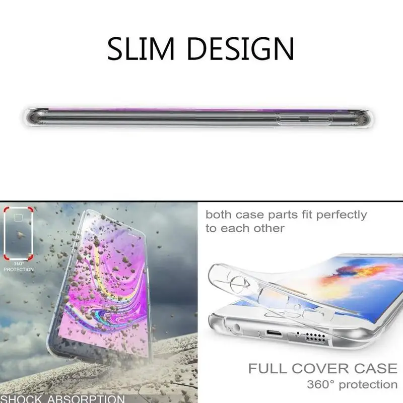 ТПУ чехол для телефона 360 двойной Мягкий силиконовый Samsung Galaxy S10 Plus S9 S8 S7 Edge S10e A10 A30