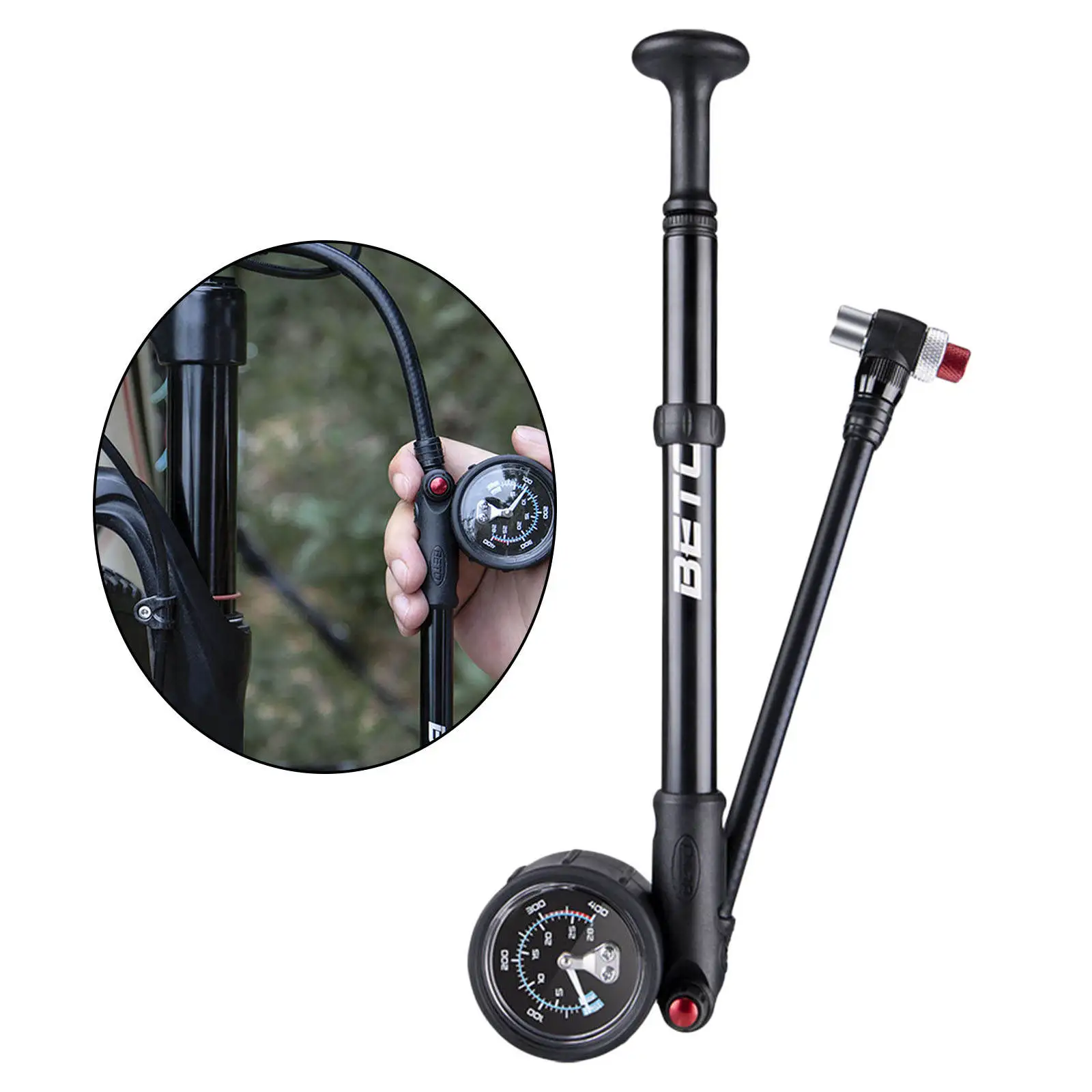 

High-Pressure Front/ Rear Shock Tyres Air Pump W/Gauge(400psi)