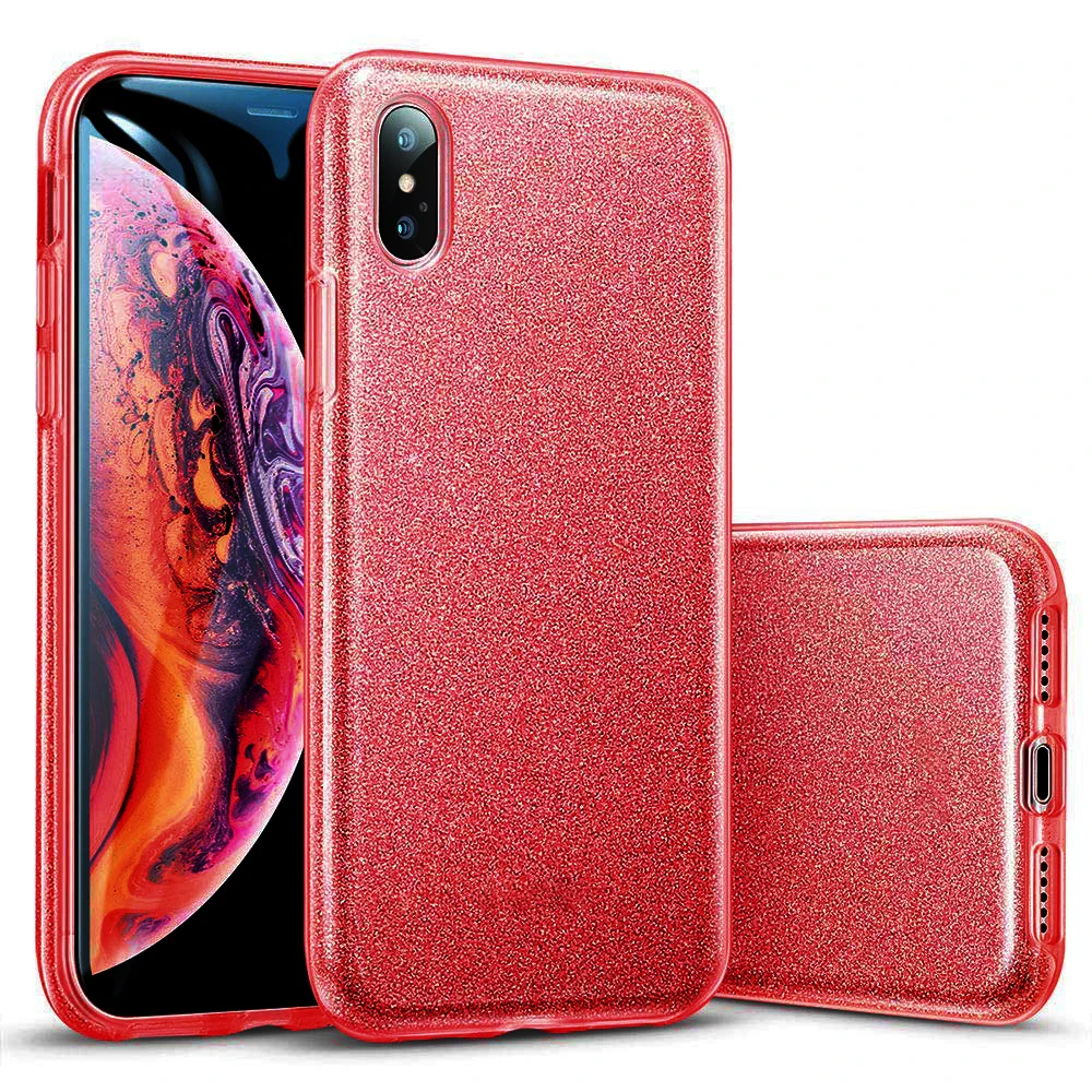 Утепленные водостойкий блеск чехол КРЫШКА ДЛЯ samsung Galaxy A10 A10E A20E A40 A70 A20 A205 A30 A50 противоударные Чехлы 3 Слои ТПУ+ ПК - Цвет: Red