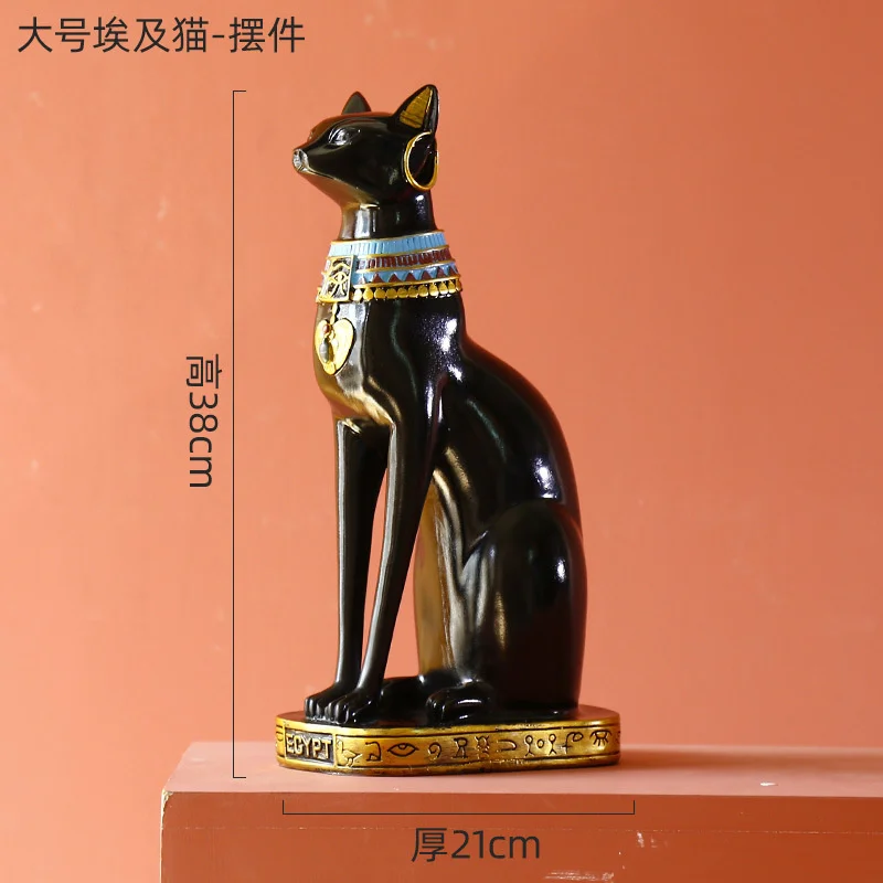 Estatua de gato egipcio de la Diosa Bastet, figurita de Dios del gato de la encarmaci&oacute;n, entrada, sala de estar, decoraci&oacute;n de la Oficina, decoraci&oacute;n del hogar-5