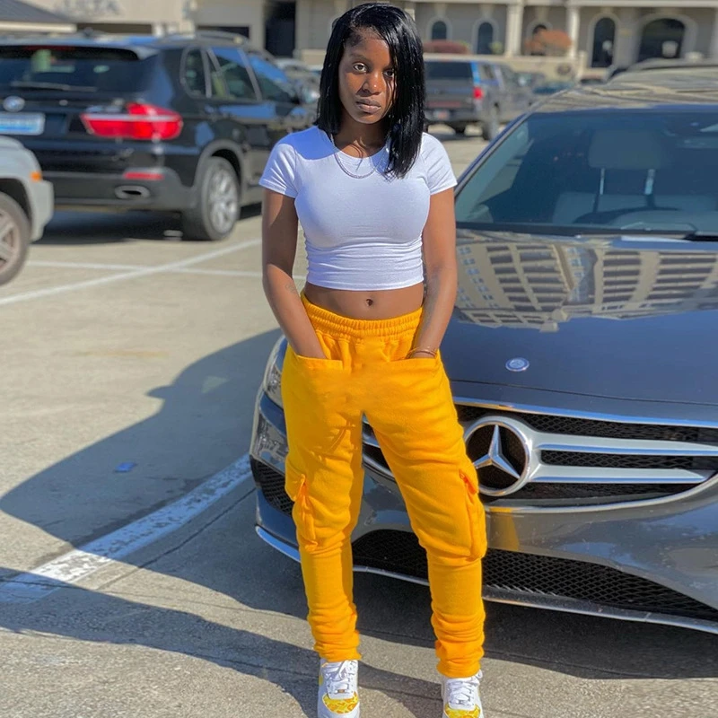 

Новинка от TNNAOFF, популярные однотонные с заниженной талией, стильные женские осенне-зимние сексуальные джоггеры, эластичные повседневные б...