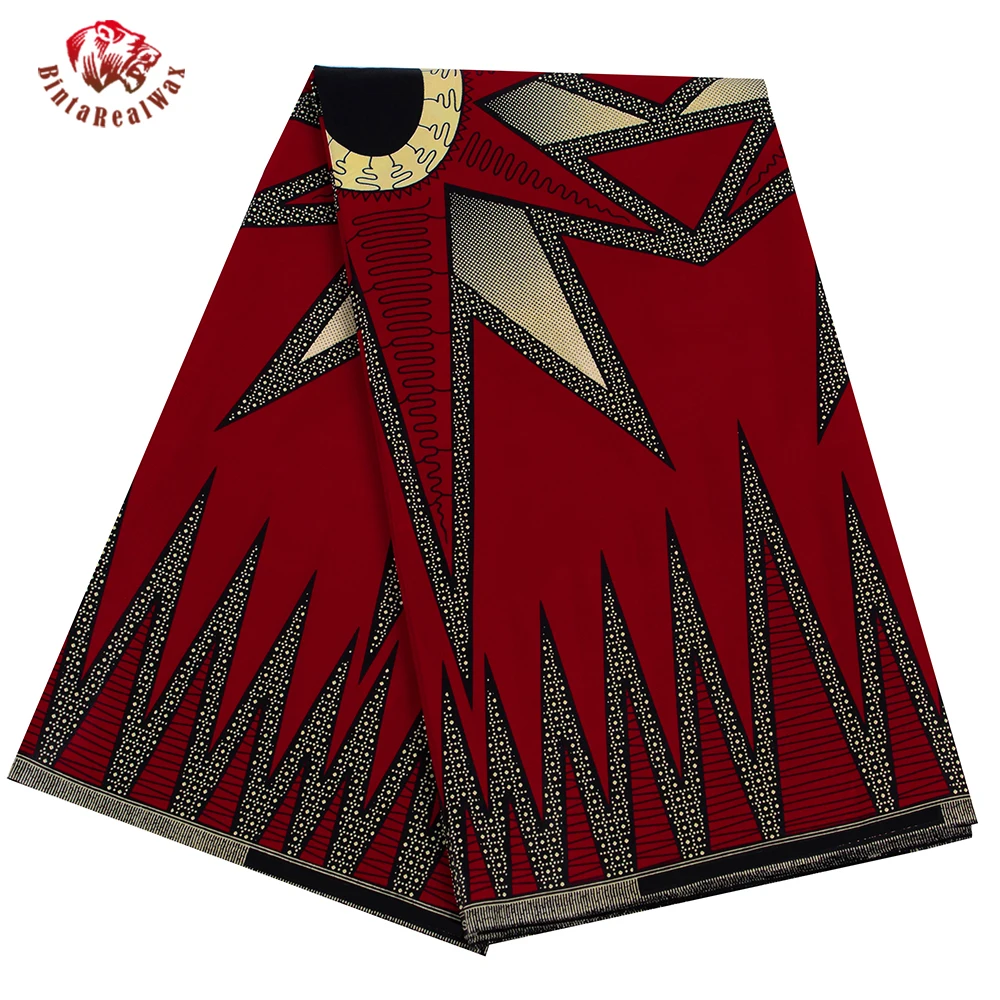 

Bintarealwax Guaranteed Sewing Ankara Fabric 2021 African Print Fabric For Wedding Dress Tissus Cotton 6Yards/Lot SP477