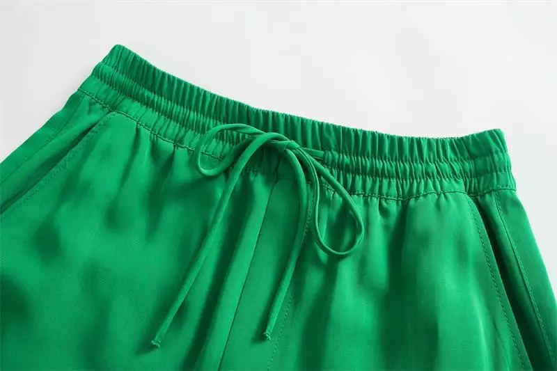 

Women Green Casual Long Pants+Oversized Green Long Shirt Long Sleeve 2 Pieces Sets Solid Top and Pants Suits