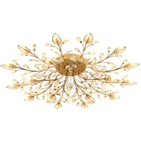crystal chandelier ceiling light goldblack multiple lights flower leaf g9 tricolor lamp for living room bedroom kitchen dining