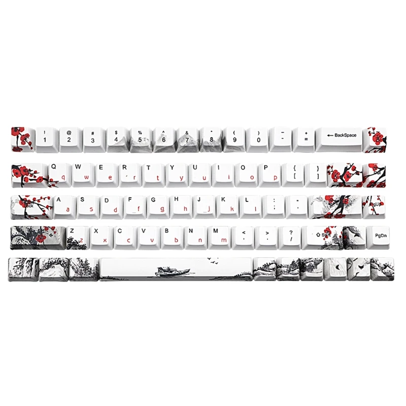 

68 Key Wangjiang Plum Blossom Keycap Dye Sub OEM for K6 IFG68 TADA68 EK820 RK837 P9YA