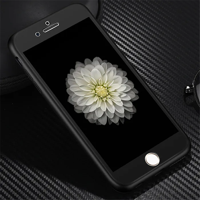 Luxury For iPhone 7 6s Cases Protect 360 TPU Silicone Soft Full Body Protective Case Cover for 6 Plus 5 5S with Tempered Glass |