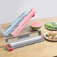 kitchen organizer food plastic wrap dispenser wall mounted foil and cling film dispenser foil cutter wrapping paper storage