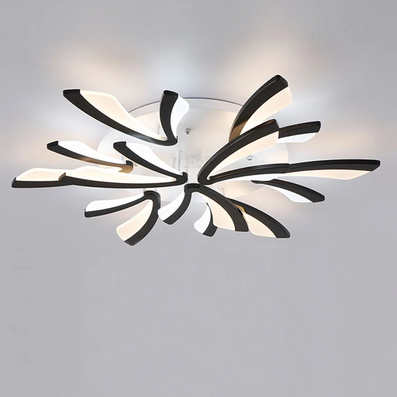 

Modern LED Ceiling Lights Fixtures For Living Dining Room Decoration Bedroom Indoor Home Black Lighting With APP Dimmable