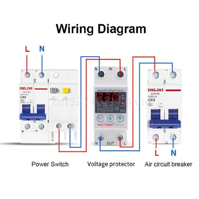 

220V 40/63/80A Over Under Voltage Protector Relay Reconnect Protective Device