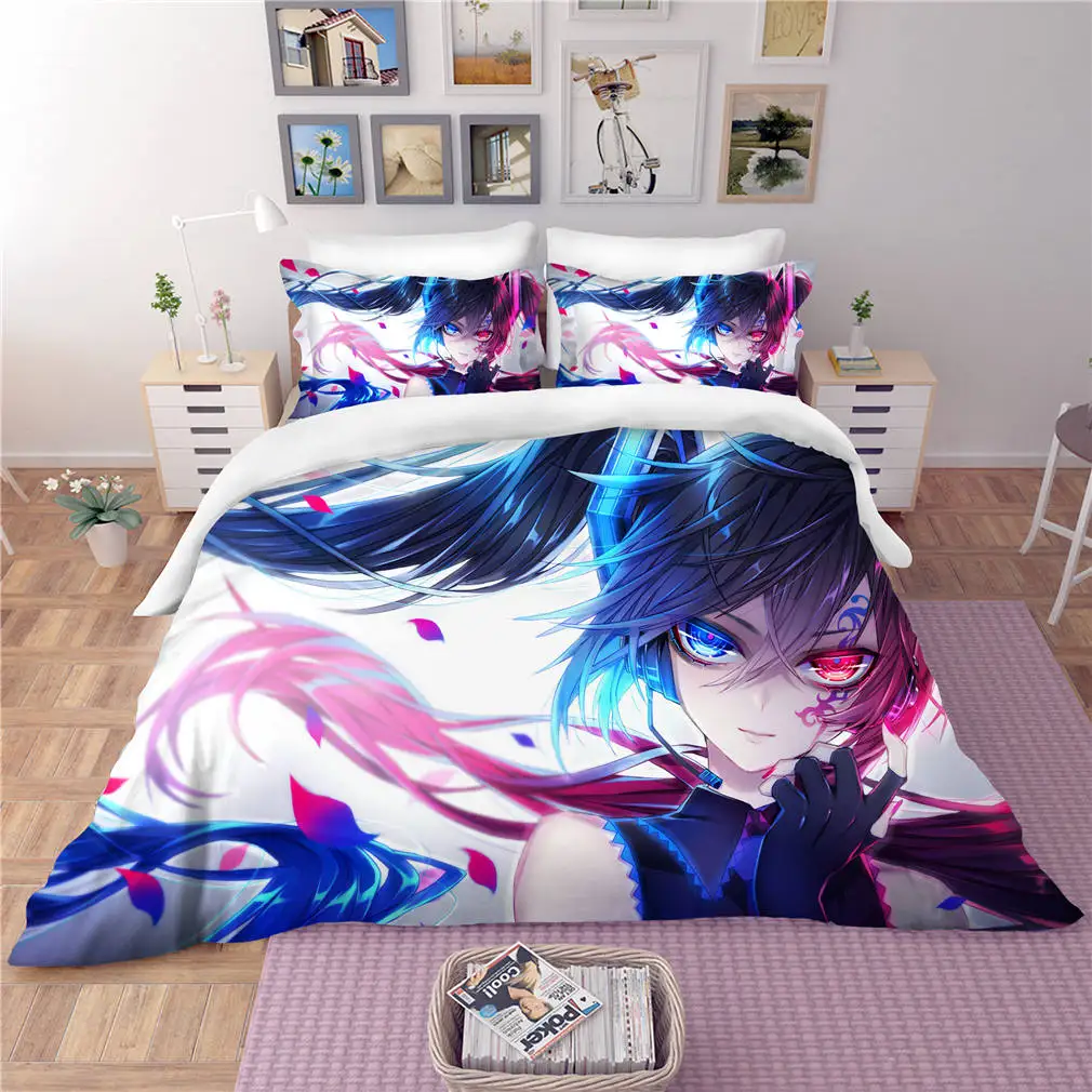 Пододеяльник с наволочкой Комплект постельного белья Hatsune Miku Одноместный
