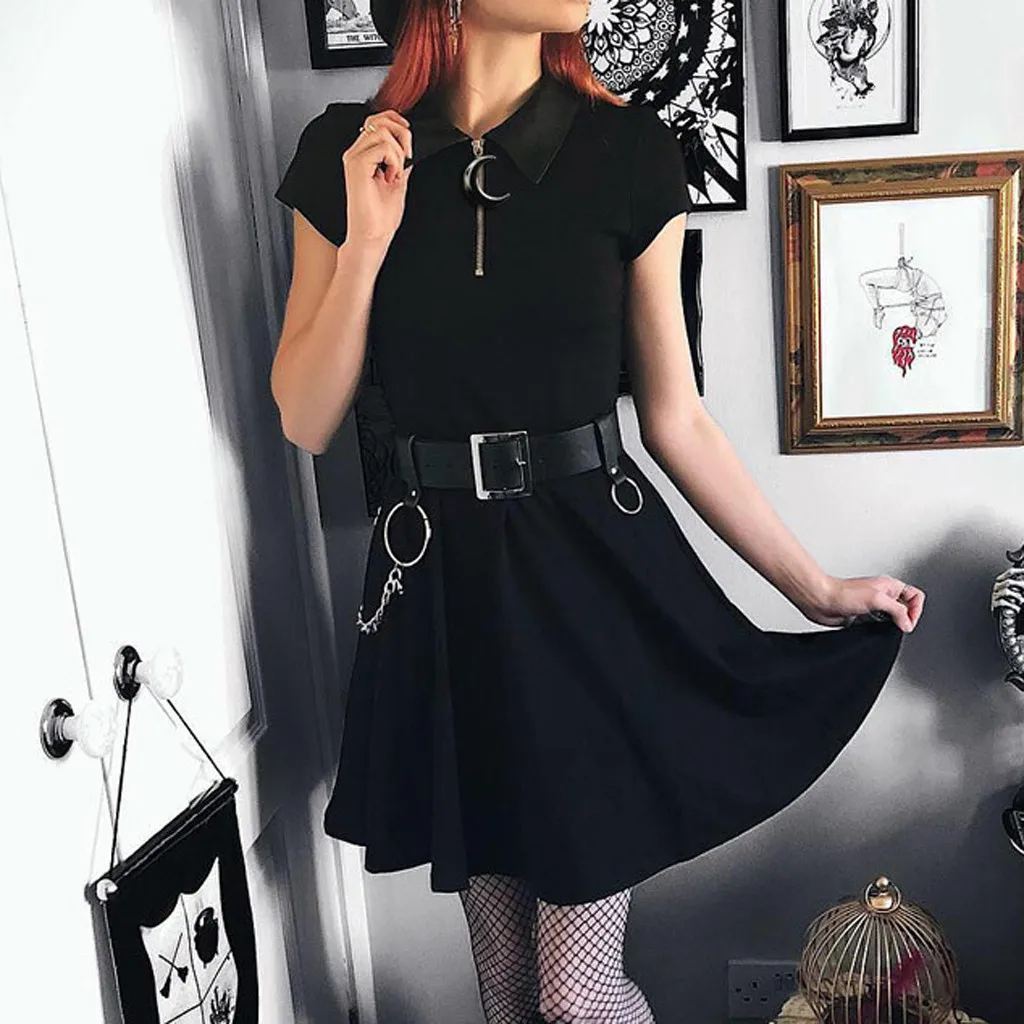 Готическое мини платье женские Костюмные платья для косплея в стиле панк кожаные