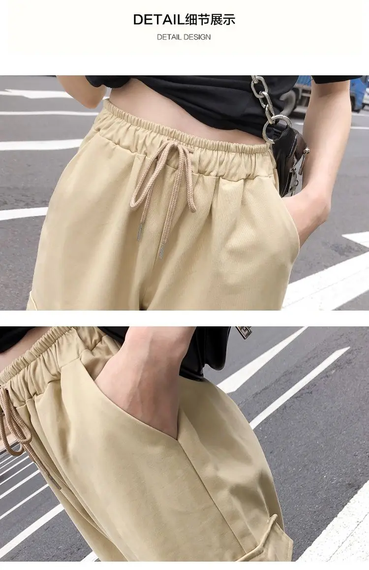 Женские модные брюки с высокой талией элегантные в стиле хип-хоп женские
