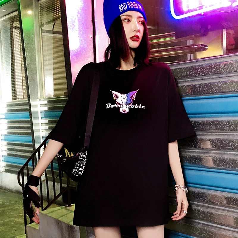 Женская футболка в стиле хип хоп с вырезом лодочкой лето 2020 хипстерские женские