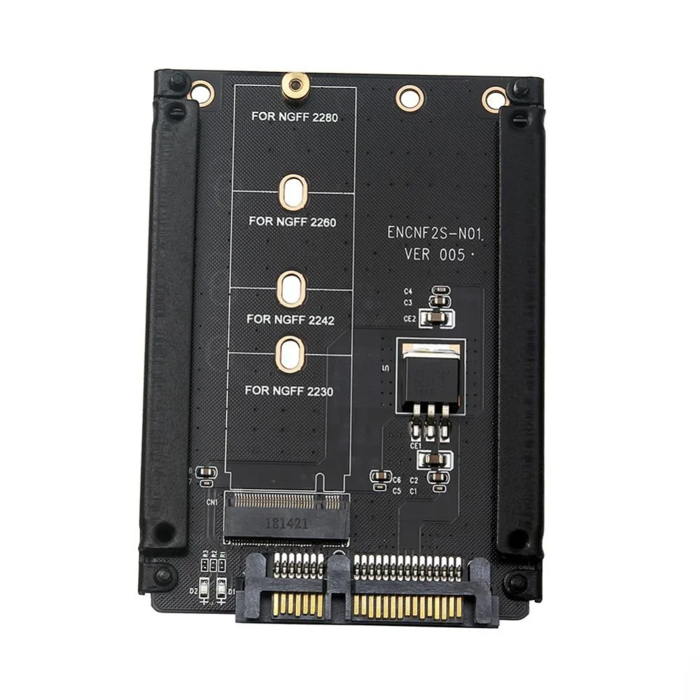 Металлический Чехол B+ M ключ M.2 NGFF SSD до 2,5 дюймов SATA 6 ГБ/сек. адаптер карта с корпусом разъем M2 адаптер NGFF с 5 винтами