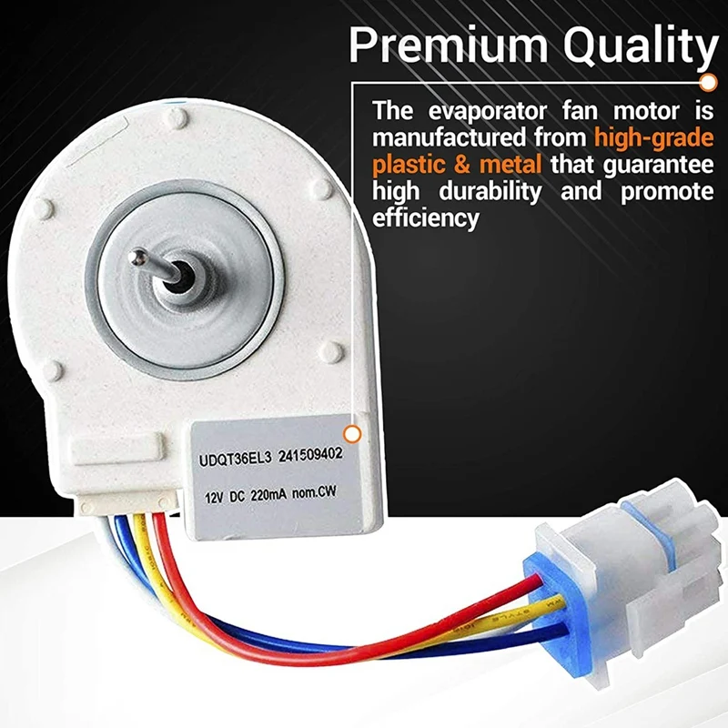 

241509402 Evaporator Fan Motor Replacement Part Exact Fit for Frigidaire Electrolux Kenmore Frigidaire Refrigerators