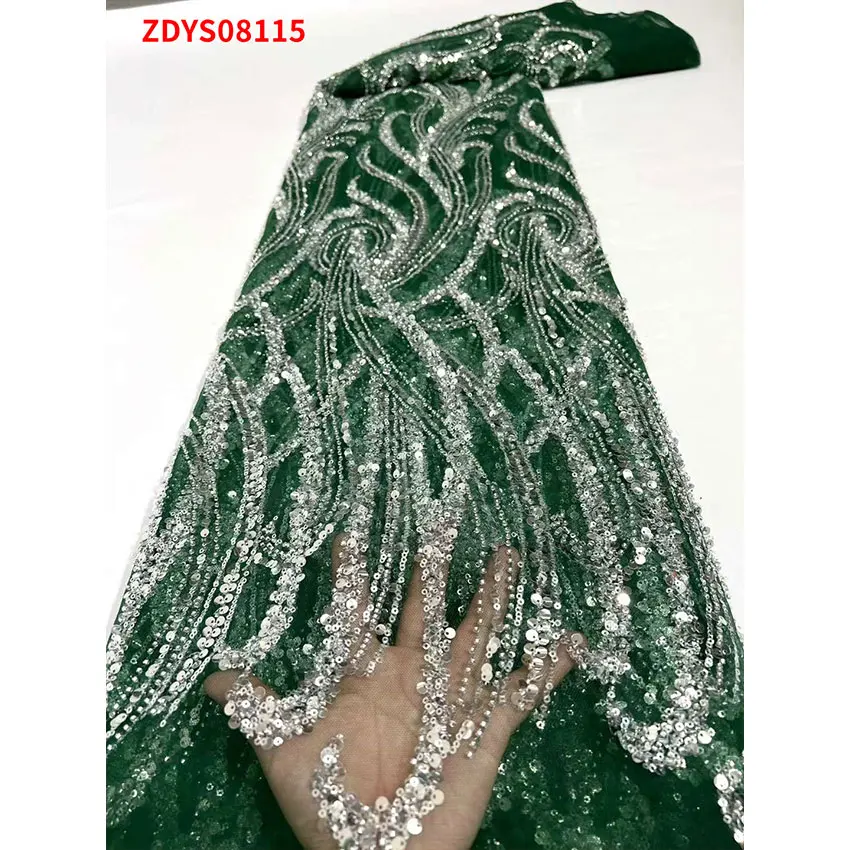 

High Density Ankara African Tulle Net Lace Classic ​French Sequins For Wedding Fabric ZDYS08115