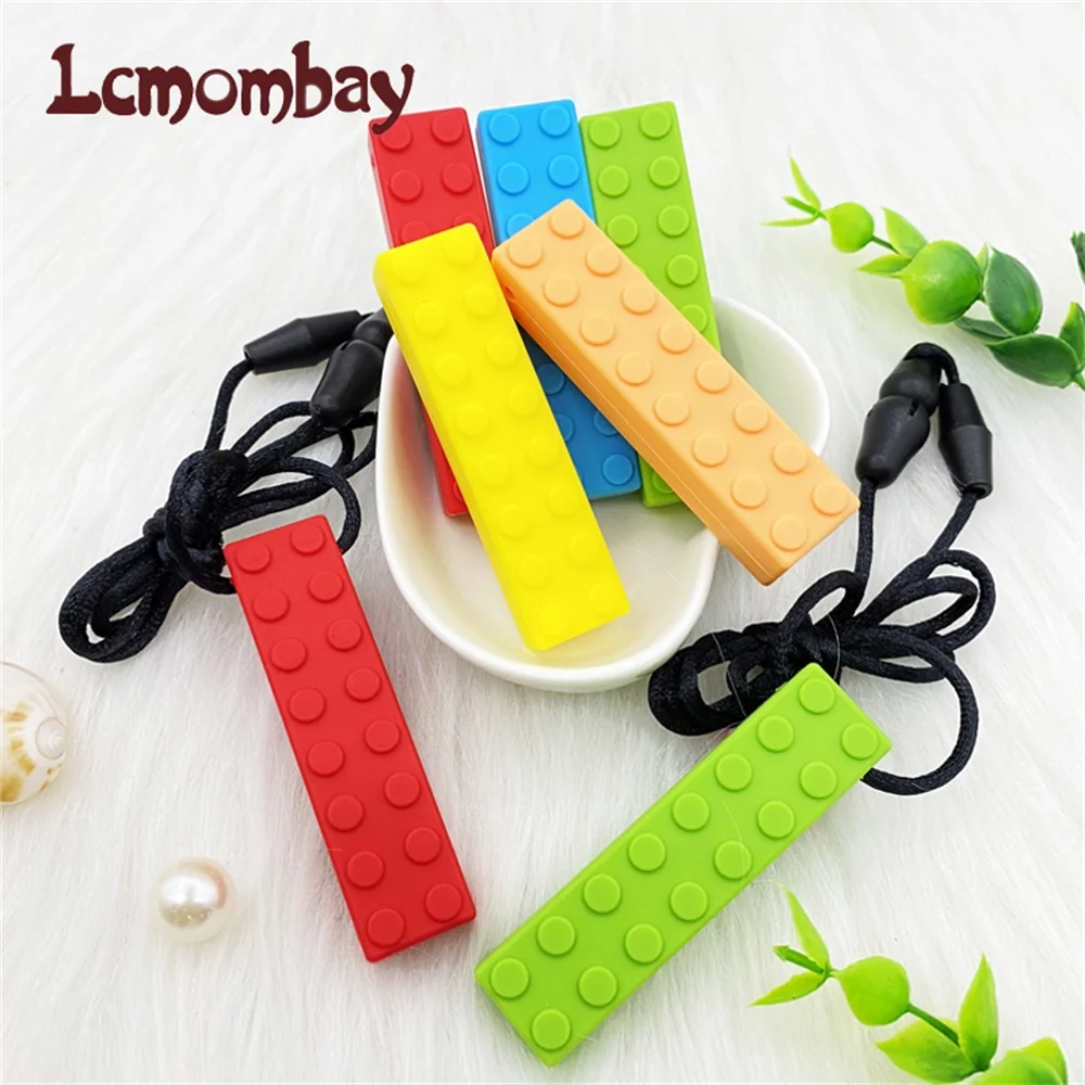 5 шт. жевательное Сенсорное ожерелье с кирпичом жевательные Детские Силиконовые
