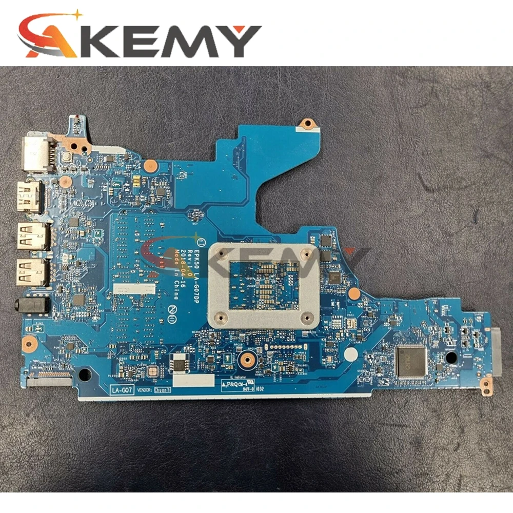 

Original For HP 15-DA Laptop Motherboard With SR3TK (Intel Core i3-7020U) EPK50 LA-G07DP DDR4 MB 100% Tested Fast Ship