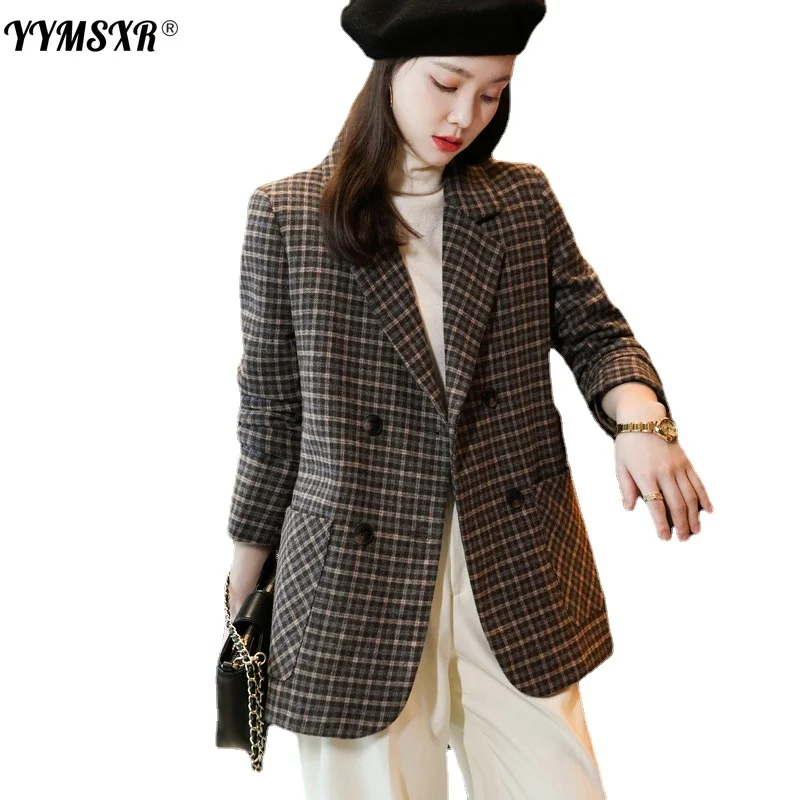 S-4XL  Jacket Women's 2022 Autumn and Winter New Professional Small Suit Formal Wear Jacket Sales Overalls Female