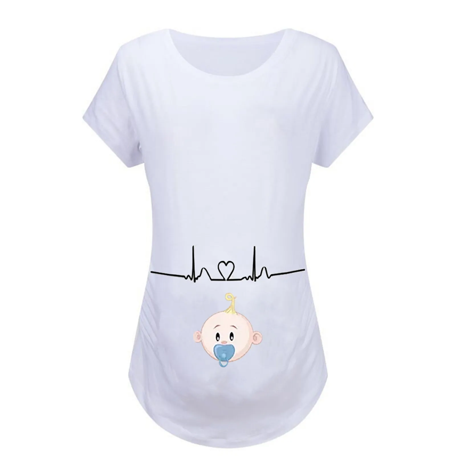 Модная Забавная детская футболка с принтом для беременных женская животом