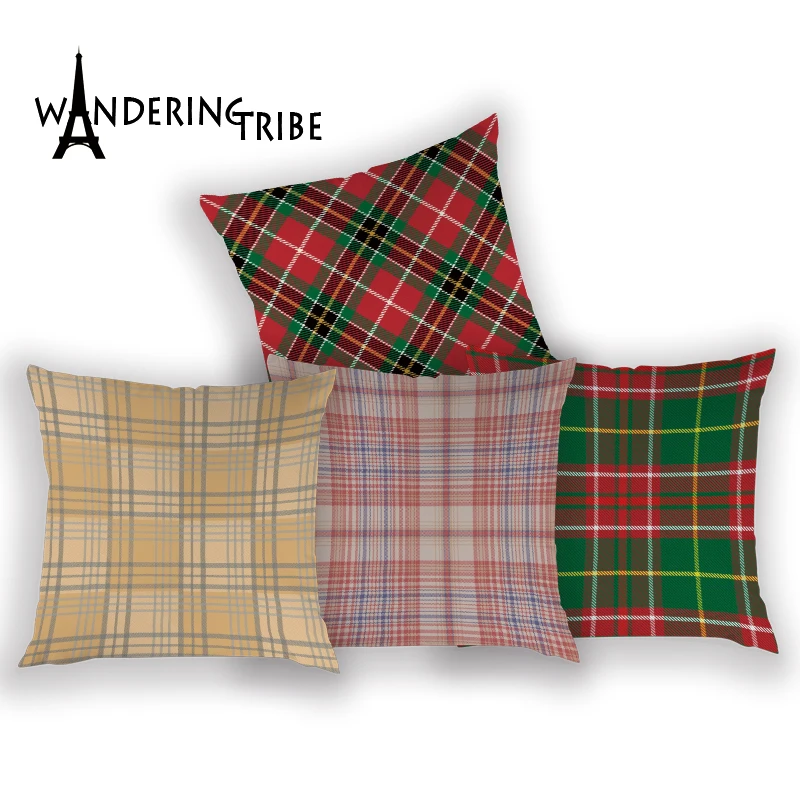 Геометрический чехол для подушки кровати клетчатая Подушка пляжный Чехол на