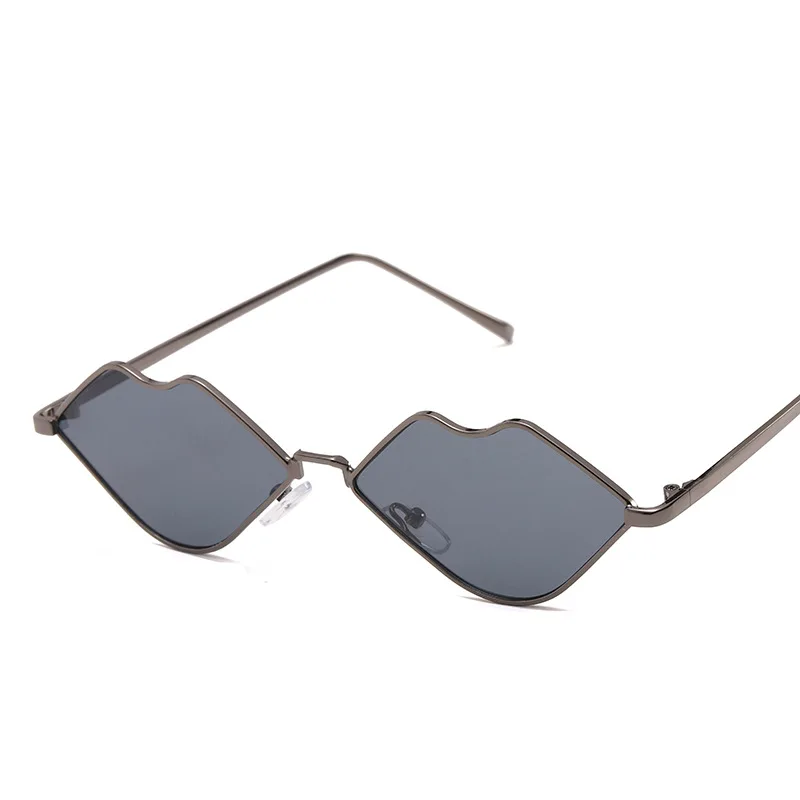 

New Fashion Personality Lip-shaped All-match Sun Sunglasses Metal Frame Ocean Lens Sunglasses Men and Women All-match Glasses
