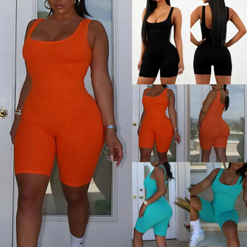 Новинка облегающие штаны короткие комбинезоны женские вечерние без рукавов