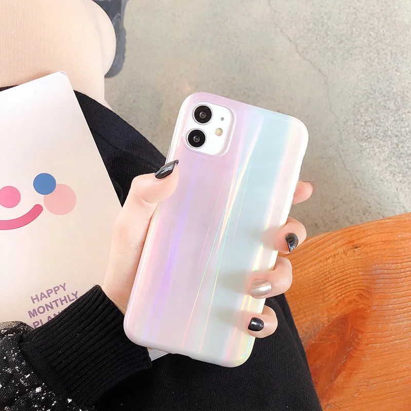 Лазерный голографический телефонный чехол Dream Light для iPhone 12 Mini 11 Pro Max XR X XS 7 8 Plus