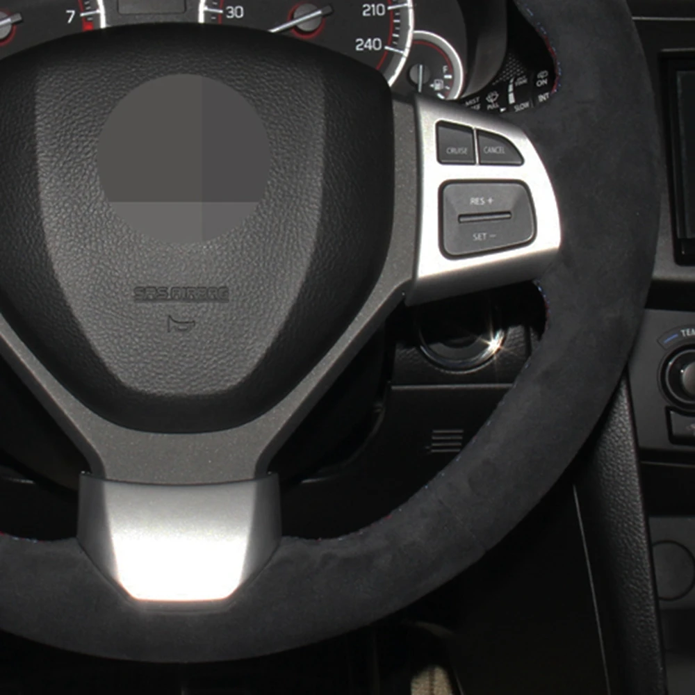 DIY черная замша чехол рулевого колеса автомобиля для Suzuki Swift Sport 2012 2013 2014 2015 2016 2017