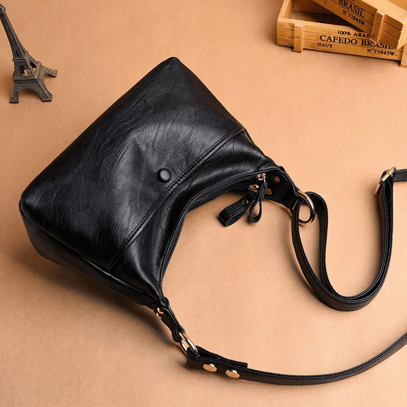

Chu JJ High Quality Fashion Shoulder CrossBody Bags Women's Genuine Leather Handbags Simple Women Messenger Bag Lady Bags