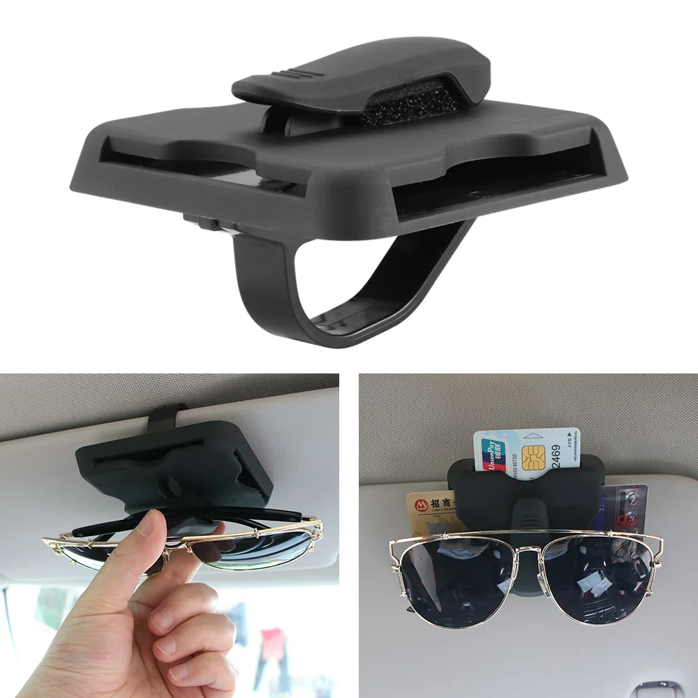 

ALLOMN Sun Visor Car Card Holder ID Card Credit Card Visor Organizer with Glasses Clip Auto Accessories