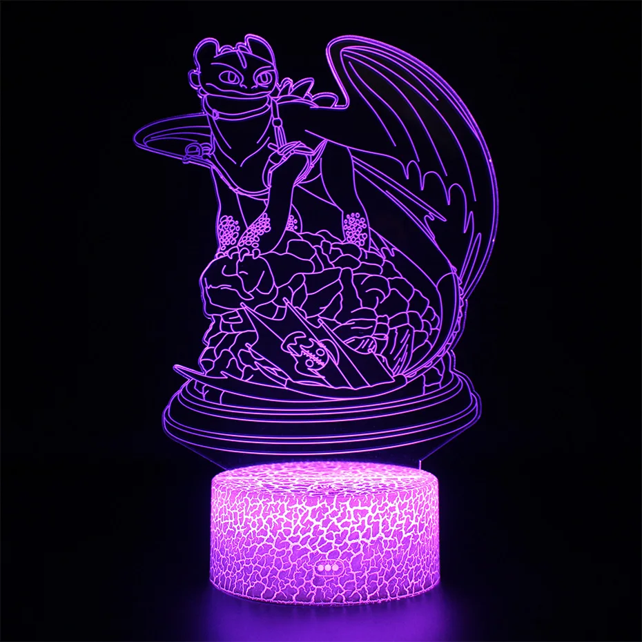 Лампы без зубьев дракона сенсорный 3d светильник для сна ночсветильник с эффектом