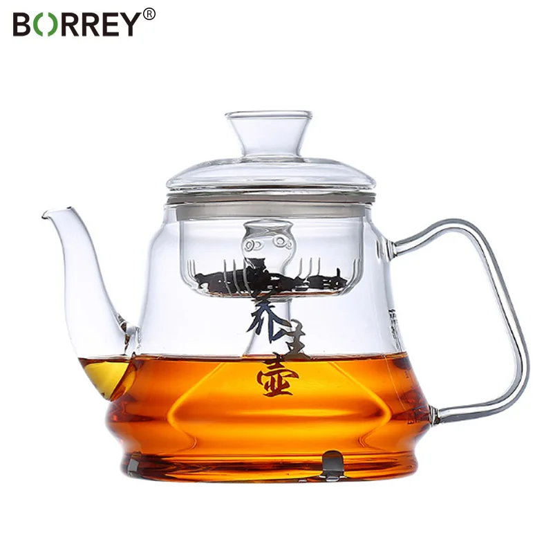 

Индукционная плита BORREY, универсальная газовая плита, термостойкий стеклянный чайник, многофункциональный чайный набор для заваривания