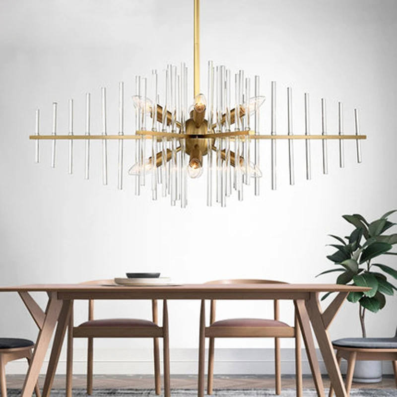 

Золотая Роскошная цилиндрическая стеклянная люстра для отеля, виллы, дома, гостиной, декоративная люстра