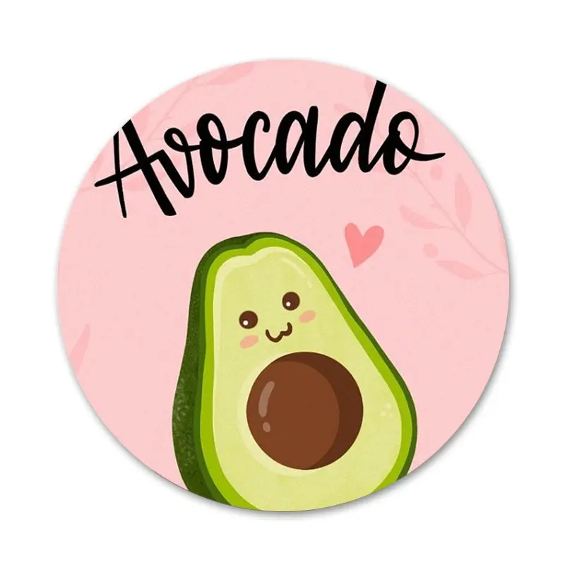 58 мм милые Мультяшные значки авокадо Значки Металлические для фотографий | Дом и