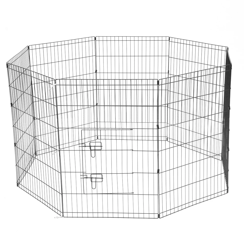 

36" Tall Wire Fence Pet Dog Cat Folding Exercise Yard 8 Panel Metal Play Pen Black