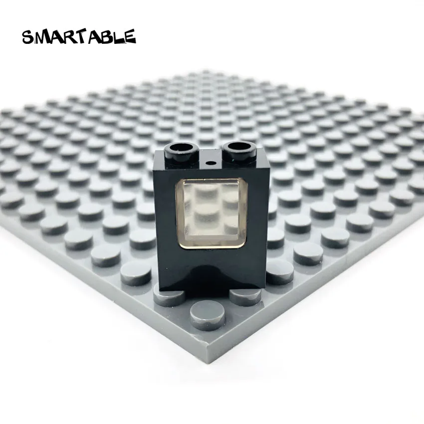 Умная оконная рама 1x2x2 со стеклянными элементами MOC, строительные блоки, игрушки для детей, совместимы со всеми брендами 4862+ 60032 город, 40 шт./лот - Цвет: Black with Brown